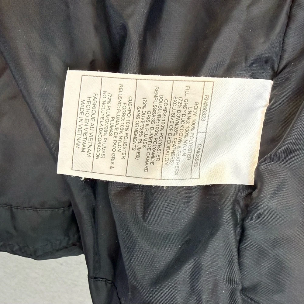 Nike Y2K vintage big girls black down puffer jacket ‎ grey tag  full zip coat L